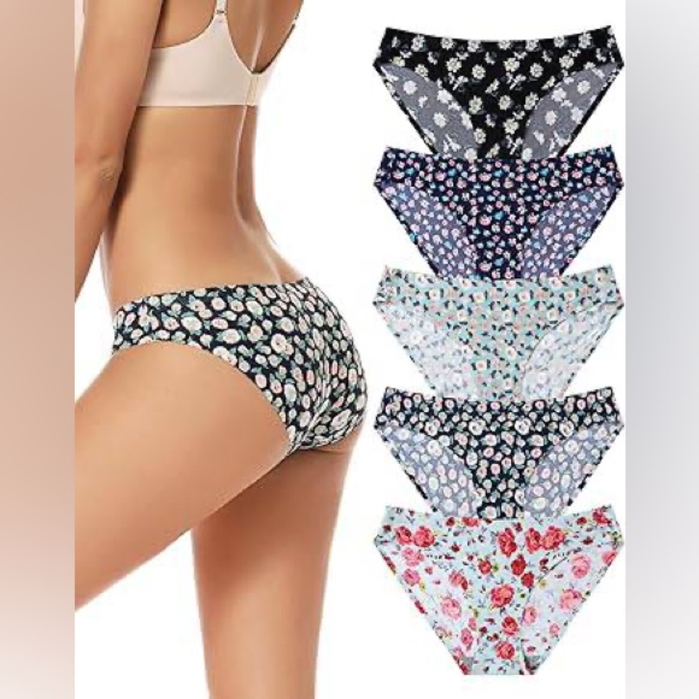 Voenxe Women's Bikini Panties - 5 Pack - Size Small